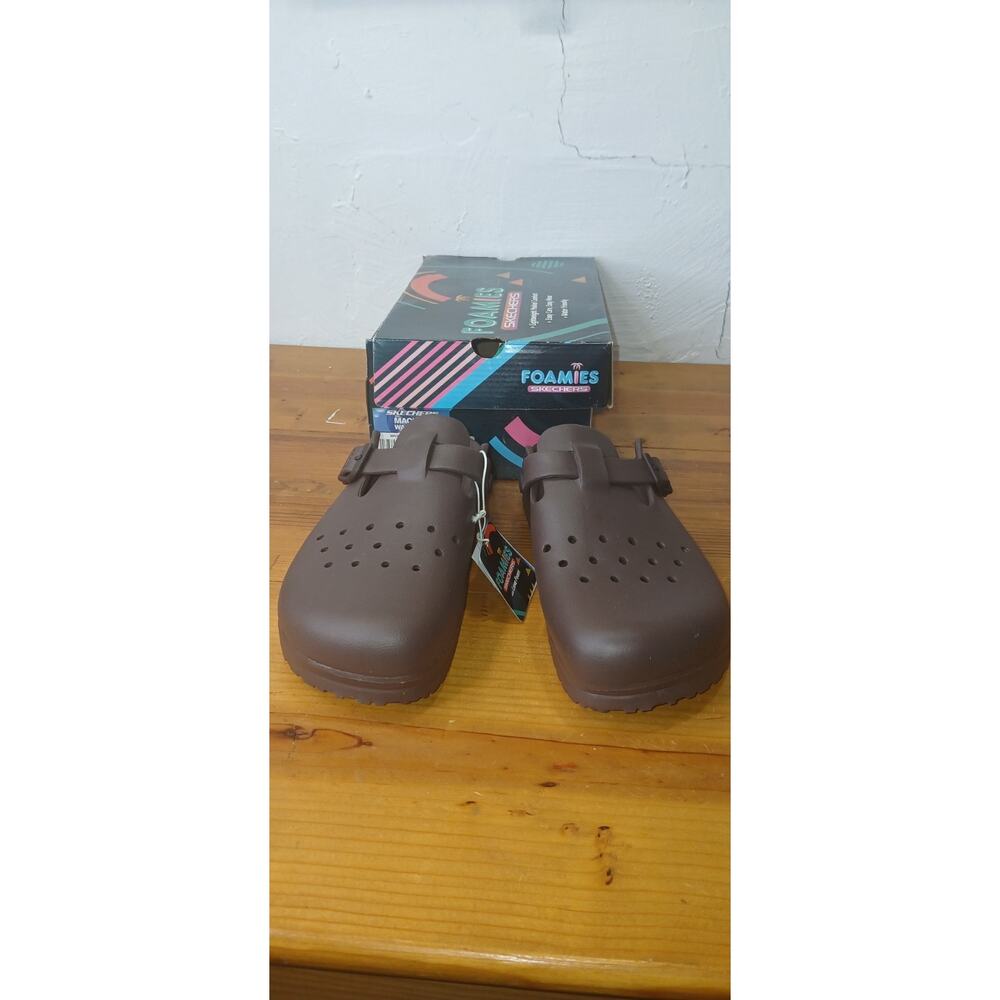 NIB Skechers Womens Foamies Cali Breeze 2.0 Beach Break Sandals chocolate sz8